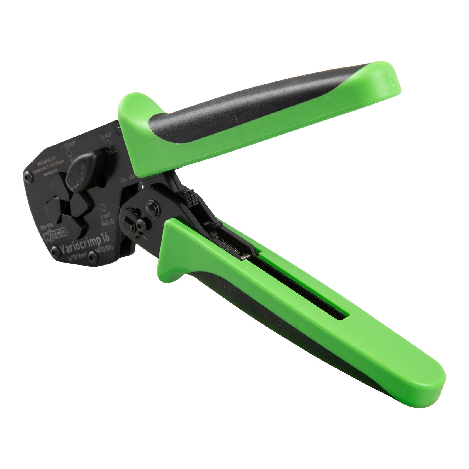 Crimp-Zange Variocrimp 16,für Aderendhülsen mit und ohne Kunststoffkragen,Crimp-Bereich 6 mm², 10 mm², 16 mm²,grün/schwarz – Bild 2 von 5