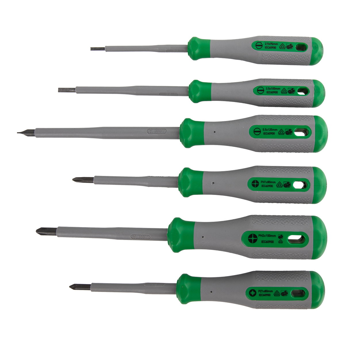 VDE-Schraubendreherset,PH1, PH2, PZ1, 2,5, 3,5, 5,5,VDE-geprüft – Bild 2 von 6