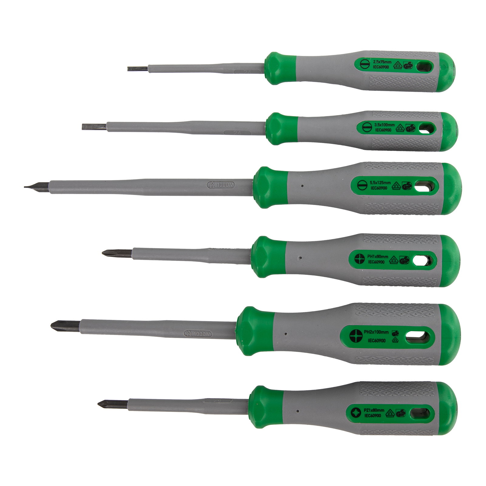 VDE-Schraubendreherset,PH1, PH2, PZ1, 2,5, 3,5, 5,5,VDE-geprüft – Bild 2 von 6