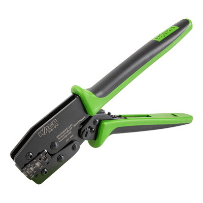 Crimp-Zange 14 für Aderendhülsen mit und ohne Kunststoffkragen für 3,5 mm², 5,5 mm², 8 mm² und 14 mm² grün/schwarz