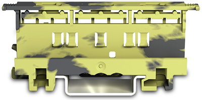 Befestigungsadapter Serie 221 - 4 mm² zur Montage auf TS 35/Schraubmontage dunkelgrau-gelb
