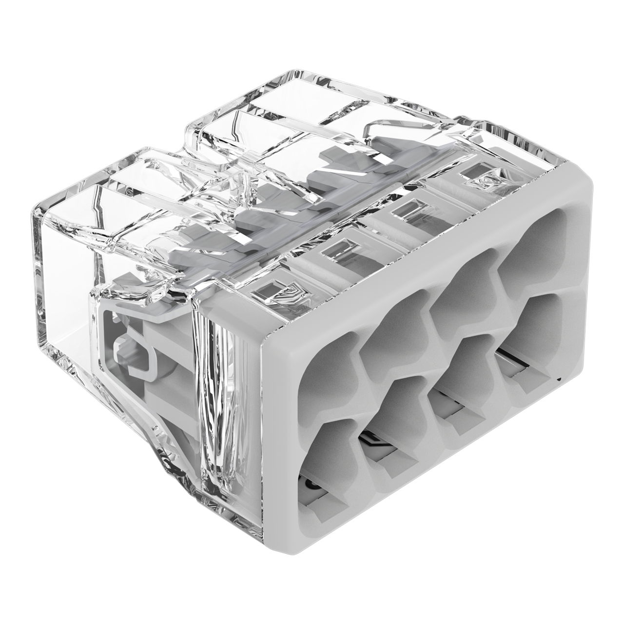 Verbindungsklemme zum Stecken,für eindrähtige Leiter,max. 2,5 mm²,transparent