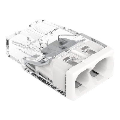 Verbindungsklemme zum Stecken für eindrähtige Leiter max. 2,5 mm² transparent