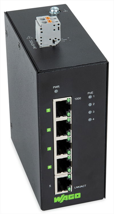 Industrial-ECO-Switch 5 Ports 1000Base-T 4 * Power over Ethernet