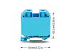 2-Leiter-Durchgangsklemme 35 mm² mit Schraubanschluss blau