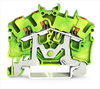 3-Leiter-Schutzleiterklemme mit Drücker 2,5 mm² grün-gelb