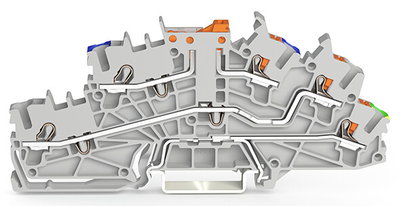 Installationsetagenklemme mit Betätigungsöffnung und Drücker 2,5 mm² grau