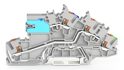 Installationsetagenklemme mit Drücker 2,5 mm² grau
