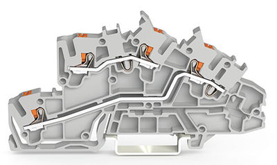 Installationsetagenklemme mit Drücker 2,5 mm² grau