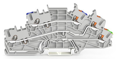 Installationsetagenklemme mit Betätigungsöffnung und Drücker 2,5 mm² grau