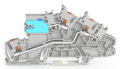 Installationsetagenklemme mit Drücker 2,5 mm² grau