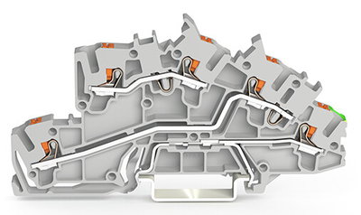 Installationsetagenklemme mit Drücker 2,5 mm² grau