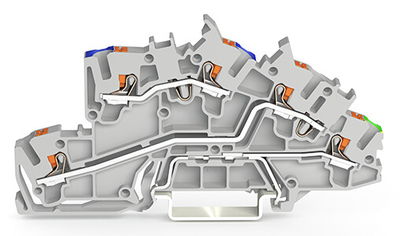 Installationsetagenklemme mit Drücker 2,5 mm² grau