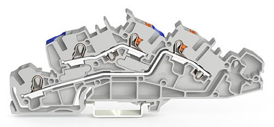 Installationsetagenklemme mit Betätigungsöffnung und Drücker 4 mm² grau