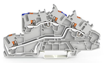 Installationsetagenklemme mit Drücker 2,5 mm² grau