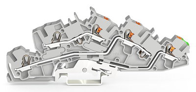 Installationsetagenklemme mit Betätigungsöffnung und Drücker 4 mm² grau
