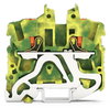 2-Leiter-Mini-Schutzleiterklemme mit Drücker 2,5 mm² grün-gelb