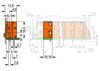 Anreihbare Leiterplattenklemme Drücker 2,5 mm² orange