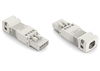 Stecker mit Zugentlastungsgehäuse 4-polig weiß