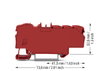 Verteilerklemme mit Betätigungsöffnung 1 x 6 mm² / 6 x 1,5 mm² rot