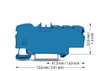 Verteilerklemme mit Drücker 1 x 6 mm² / 6 x 1,5 mm² blau