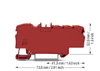 Verteilerklemme mit Drücker 1 x 6 mm² / 6 x 1,5 mm² rot