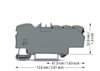 Verteilerklemme mit Drücker 1 x 6 mm² / 6 x 1,5 mm² grau