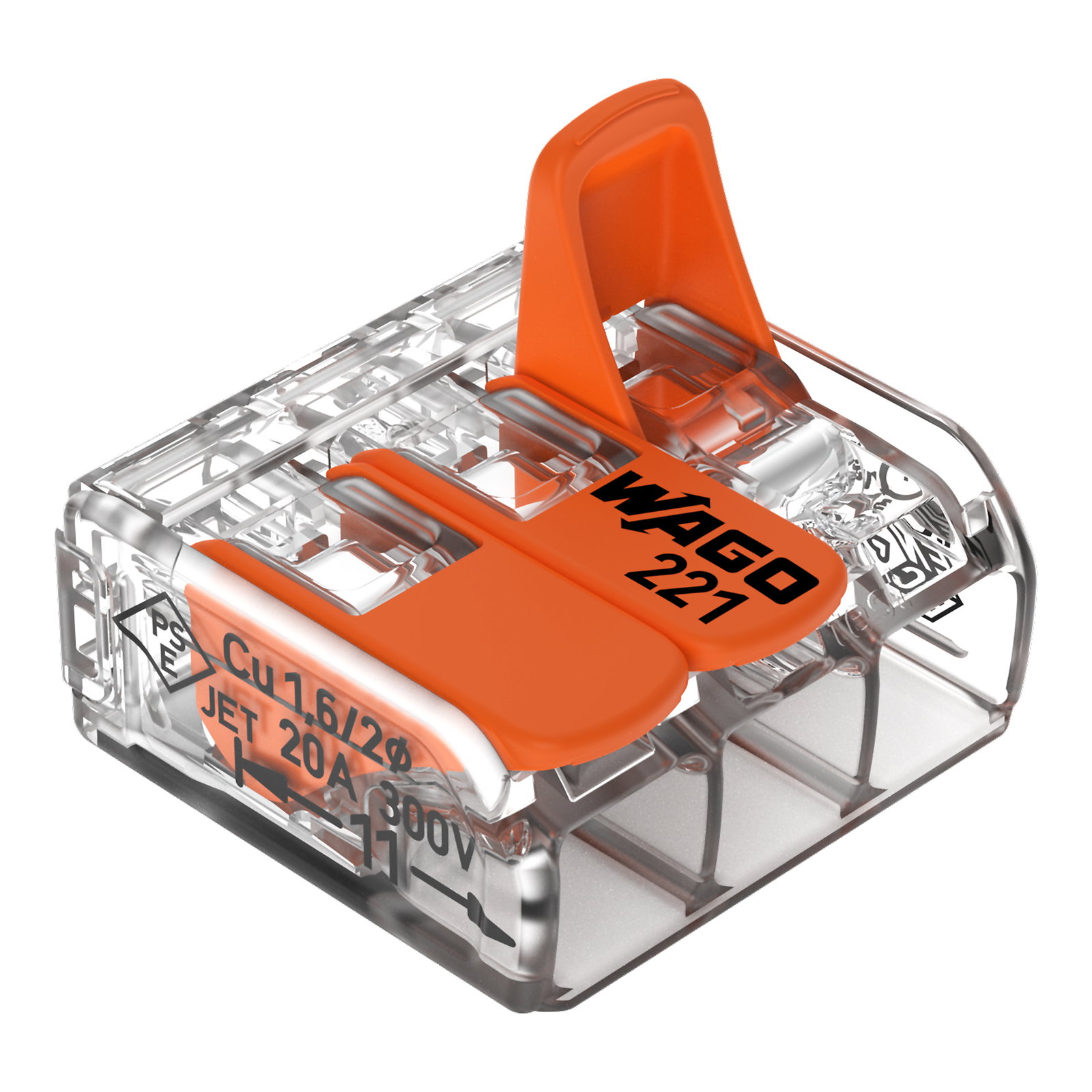 Verbindungsklemme mit Hebeln,für alle Leiterarten,max. 4 mm²,transparent – Bild 2 von 7