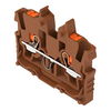 2-Leiter-Mini-Durchgangsklemme mit Drücker 1 mm² braun
