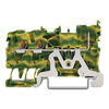 2-Leiter/1-Pin-PE-Basisklemme mit Drücker 2,5 mm² grün-gelb