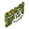 2-Leiter/1-Pin-PE-Basisklemme mit Drücker 2,5 mm² grün-gelb
