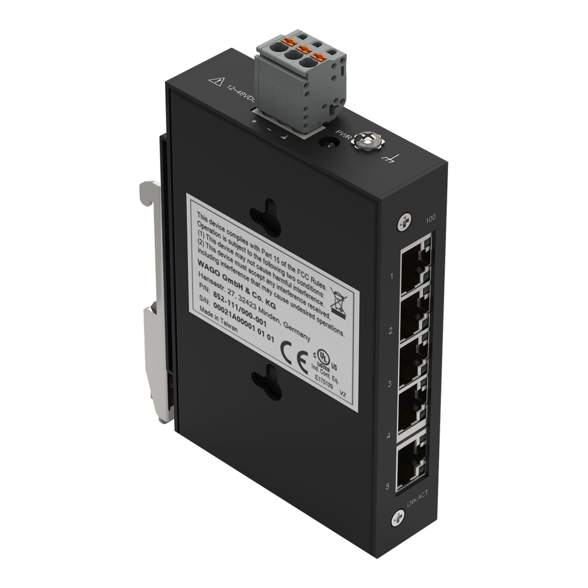 Industrial-ECO-Switch,5 Ports 100Base-TX,schwarz