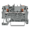 2-Leiter-Durchgangsklemme mit Drücker 1,5 mm² grau