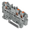 3-Leiter-Durchgangsklemme mit Drücker 1,5 mm² grau