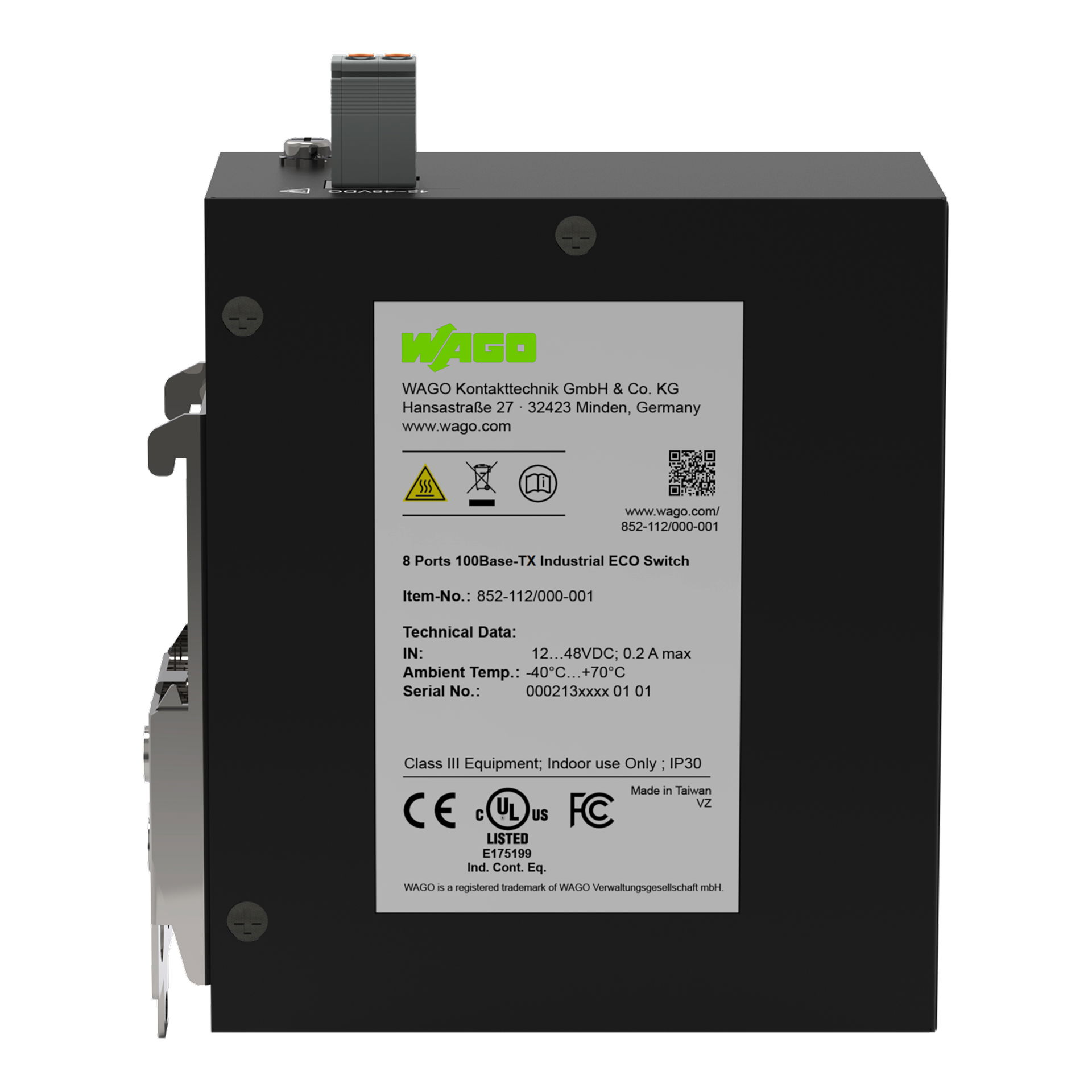 Industrial-ECO-Switch,8 Ports 100Base-TX,schwarz – Bild 5 von 6