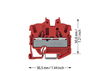 2-Leiter-Mini-Durchgangsklemme mit Betätigungsöffnung 2,5 mm² rot