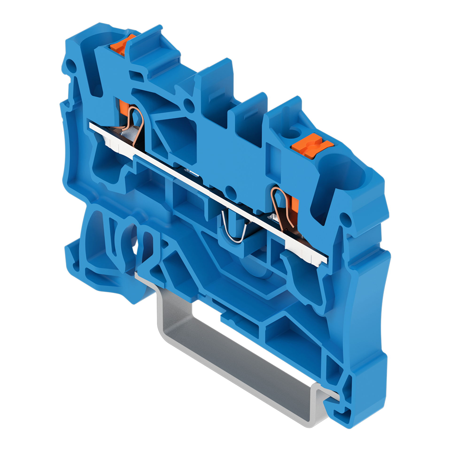 2-Leiter-Durchgangsklemme,mit Drücker,2,5 mm²,blau – Bild 3 von 3