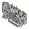 3-Leiter-Durchgangsklemme mit Drücker 2,5 mm² grau