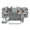 3-Leiter-Durchgangsklemme mit Drücker 2,5 mm² grau