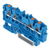 4-Leiter-Durchgangsklemme mit Drücker 2,5 mm² blau
