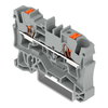 2-Leiter-Durchgangsklemme mit Drücker 4 mm² grau