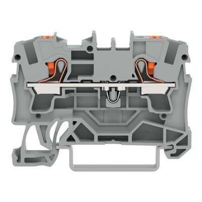 2-Leiter-Durchgangsklemme mit Drücker 4 mm² grau