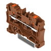 2-Leiter-Durchgangsklemme mit Drücker 4 mm² braun