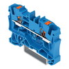 2-Leiter-Durchgangsklemme mit Drücker 4 mm² blau