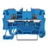 2-Leiter-Durchgangsklemme mit Drücker 4 mm² blau