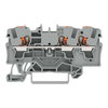 3-Leiter-Durchgangsklemme mit Drücker 4 mm² grau