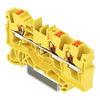 3-Leiter-Durchgangsklemme mit Drücker 4 mm² gelb