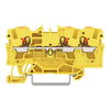 3-Leiter-Durchgangsklemme mit Drücker 4 mm² gelb