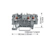3-Leiter-Durchgangsklemme mit Drücker 2,5 mm² grau