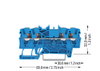 4-Leiter-Durchgangsklemme mit Drücker 2,5 mm² blau